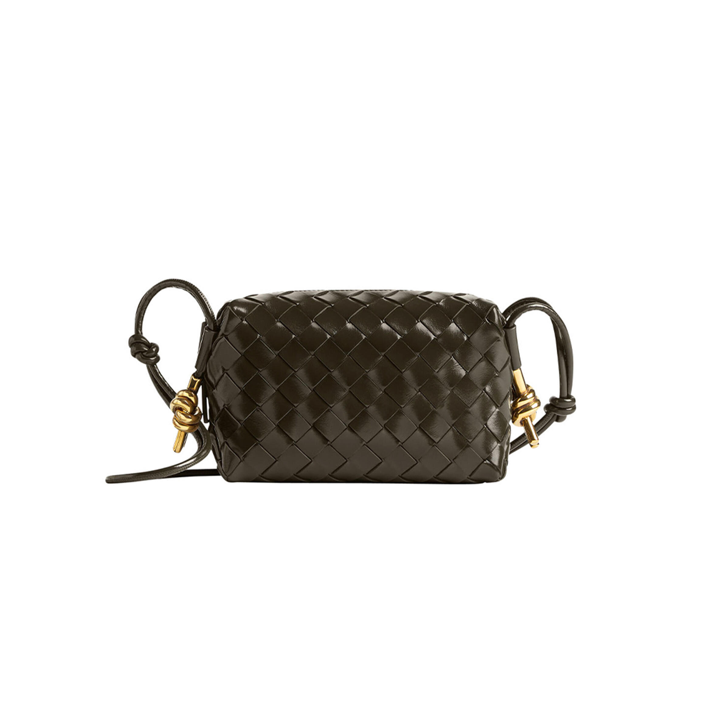 BOTTEGA VENETA MINI LOOP INTRECCIATO LEATHER CAMERA BAG 736125 (17*10*6cm)